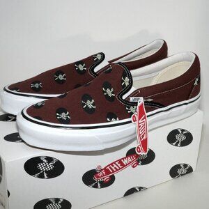 Vans x Wacko Maria Brown Records OG Classic Slip On Mens US 11.5 Brand New